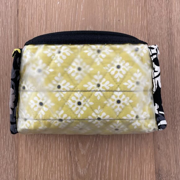Vera Bradley Medium Cosmetic Pouch Baroque Black Yellow Toiletry Makeup Bag - Picture 12 of 16